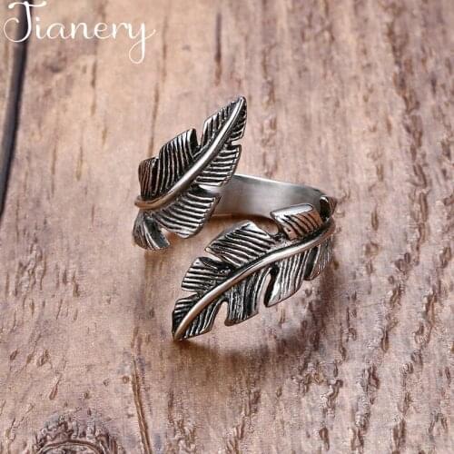 JIANERY Luxury Brand Silver Color Feather Rings For Women Ladies Wedding Band Engagement Rings