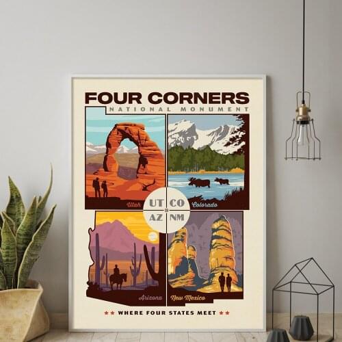 Art Canvas Oil Painting Four Corners National Monument Modern Drawing Poster And Prints Wall Pictures For Living Room Home Decor