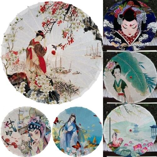 Chinese Ancient Style Danceing Umbrella Umbrella Performance Silk Cloth Umbrella Ceiling Decoration Umbrella