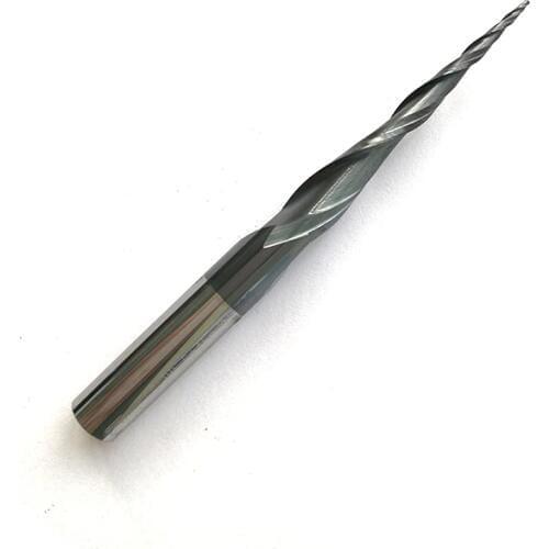 1pc HRC55 R0.5*D8*45*85L*2F Tungsten solid carbide Coated Tapered Ball Nose End Mills taper and cone endmills