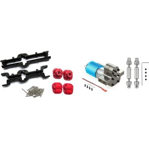 Transmission Gearbox 370 Motor for WPL C14 C24 B24 B36 MN D90 MN99S & Metal Front and Rear Bridge Axle Housing Case