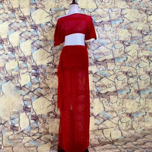 Belly Dance Female Sexy Elegant Top Training Clothes Suit New Profession Performance Skirt Practice Clothing Set Summer