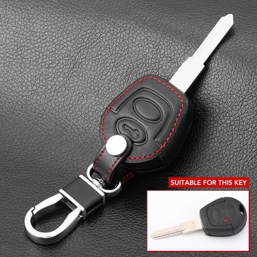 2 Button Remote Leather Key Cover Fob Case Fit For Seat Corboda Leon Ibiza Toledo Alhambra Altea Arosa Shell Holder Protector