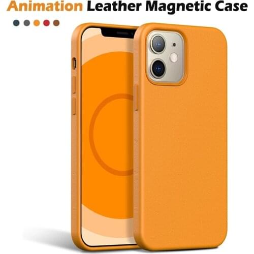 Official For Apple Magsafing leather Magnetic Case For iPhone 12 Pro Max 12 Mini Case Wireless Charging Drop Protect Cover