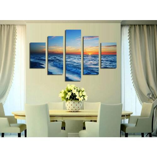 Seascape Sunrise Pictures Painting Canvas Wall Art For Home Living Room Bedroom Office Decoration Drop shipping