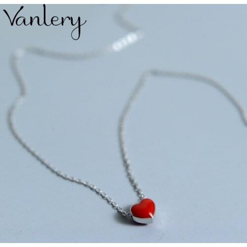 Trendy Red Love Heart Choker Necklaces For Women Fashion Long Sweater Chain Necklaces 2021 Party Jewelry Gift