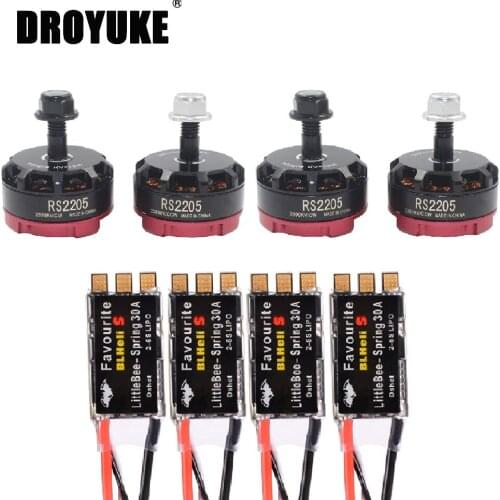 Droyuke RS2205 2300KV CW&CCW Brushless Motor and FVT Littlebee 30A BLHeli-s SPRING ESC for FPV Racing Quad Motor FPV Multicopter