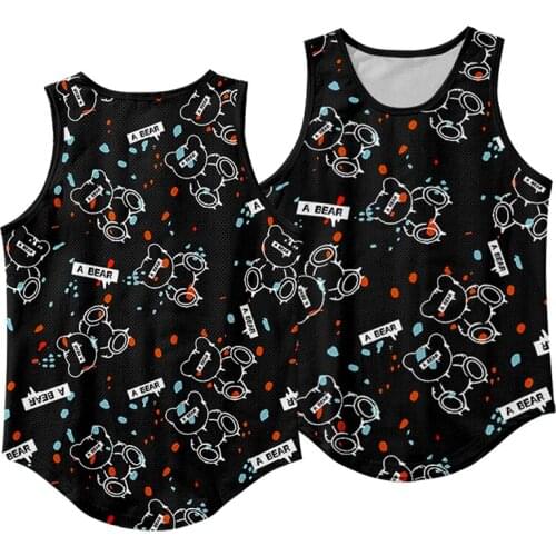 New Black White Bear Cartoon 3d Bodybuilding Tank Tops Costume Sleeveless Men Women Fitness Vest Loose Casual Boys Girls Clothes
