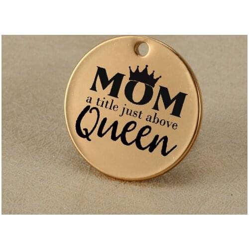 Mom/Mum/Mother Queen Stainless Steel Charm Mom A Litle Just Above Queen Pendant Charm For Diy Jewelry Making