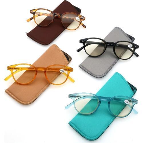Anti Blue Light Blocking Reading Glasses Women Men Round Vintage Computer Readers Presbyopic Glasses Maginfication +1.0 to +4.0