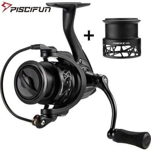 Piscifun Carbon X Spinning Reel with Spare Spool 5.2:1/6.2:1 Gear Ratio Light to 162g 11BB 15KG Max Drag Fishing Reel