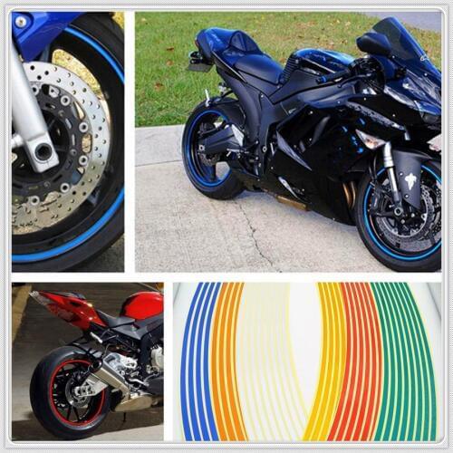 Strips Motorcycle Wheel Sticker Reflective Decals Rim Tape Bike Car Styling For SUZUKI F SA Kawasaki KX65 KX80 85