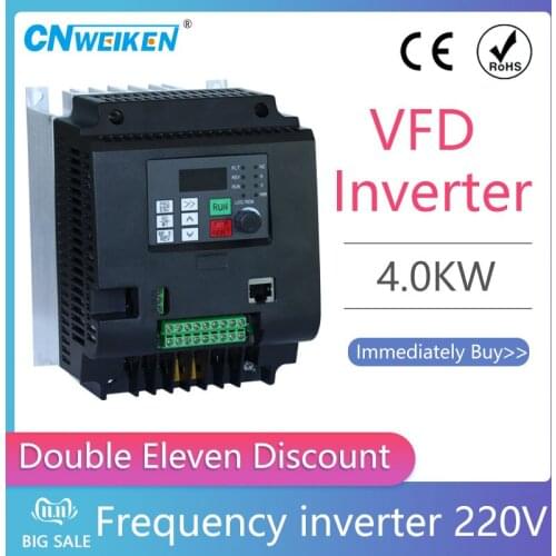 Spindle inverter 4kw ac drive 220v frequency converter 3 phase frequency speed inverter for motor controller VFD