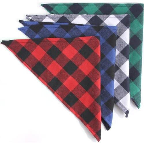 Pet Dog Bandana Small Large Dog Bibs saliva Scarf Washable Cozy Cotton Plaid Printing Kerchief Bow Tie Pet Grooming Accessories