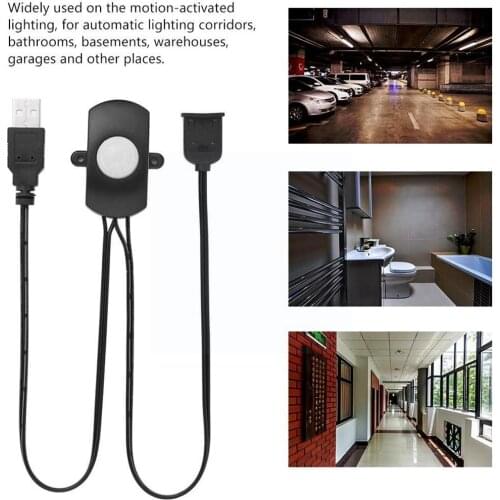 DC 5V/12V/24V USB Body Infrared PIR Motion Sensor Switch Sensor Detector Switch Automatic Strip Motion Human Light For LED W8B3