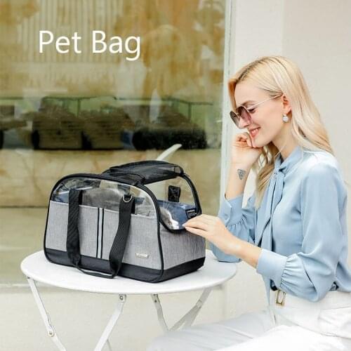 Breathable Pet Dog Cat Single Shoulder Bags Light Portable Four Sides Cat Bag Dog Handbag Durable Cat Carrier Bag Pet Supplies