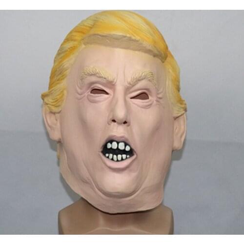 Funny Realistic Latex Celebrity Donald Trump President Roar Mask Halloween Ball Cosplay Masks Party Costume Dress Up