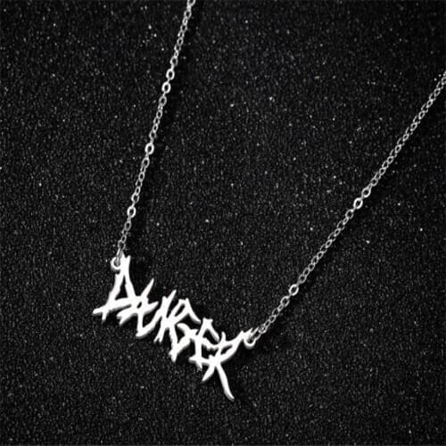 Customized Necklace Stainless Steel Necklace Nameplate Choker Pendant English Name Jewelry Necklace 45 Fonts AAA Quality