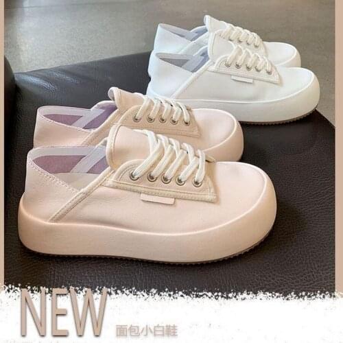 Thick soled small white shoes womens 2021 new Korean version foreign style pink comfortable casual bread shoes single shoes