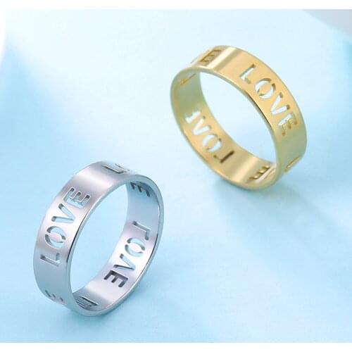Cazador Love Series Womens Rings Gold Color Female Finger Ring Stainless Steel 2021 Trendy Jewelry Weddling Party Coulpe Gifts