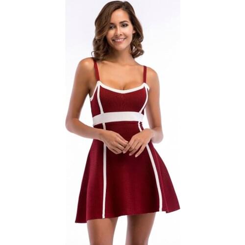 YYFS 2019 New Summer Stitching color knitting Dress Cotton Sleeveless Vestidos Bodycon Dress Sexy Party Dresses Women Plus Size