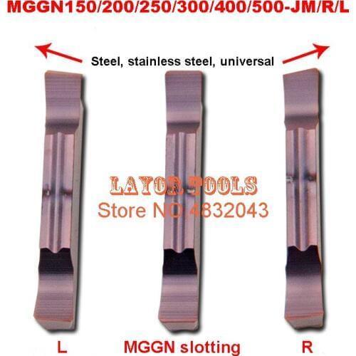 10Pcs MGGN150/MGGN200/MGGN250/MGGN300/MGGN400/MGGN500-R/L/JM Carbide Turning Inserts,Carbide Grooving Tips for MGEHR & MGIVR