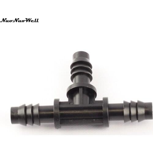 10 pcs NuoNuoWell 8/11mm Barbed Tee Connector for Irrigation Hose 3 Ways Pipe Splitter Garden Water Trickle Irrigation Splitter