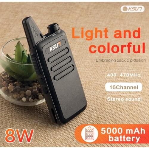 2pcs/lot KSUN Mini Walkie Talkie Two-way radio Set UHF 400-470MHz 16CH walkie-talkie Radio