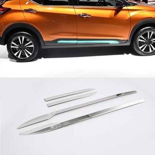 2017 Stainless Steel side moulding Cover Trim 4pcs Car Styling For Nissan 17 KICKS