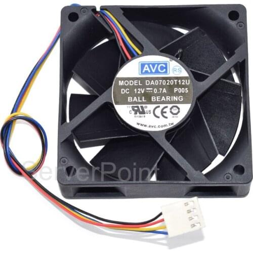 New DA07020T12U 4 Pins Temperature Control Lines Fan DC12V 0.7A 7cm Square Cooling Fan For AVC