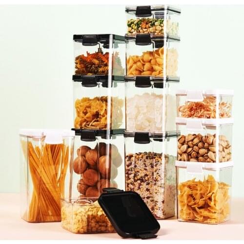 4pcs Eco-Friendly Food Container Food Box Storage in the Kitchen Grains Bottles Jars Boxes Spices Storage Can Organization