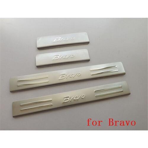 4PCS/SET wear plates stainless steel door pulls sill auto accessories welcome pedal for Fiat Bravo 2008-2012 Car styling