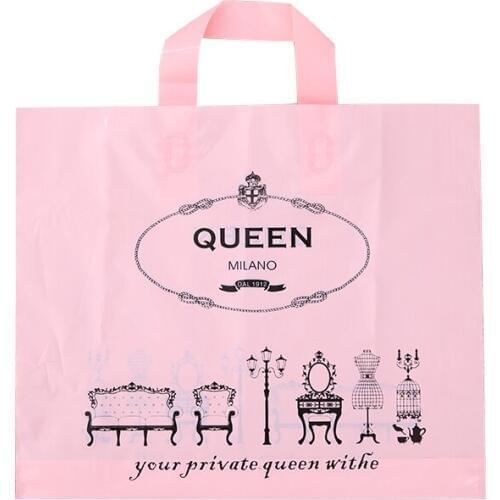 50pcs/LOT 42x50x16cm Plastic portable clothing bag womens clothing store bags gift packaging pouch