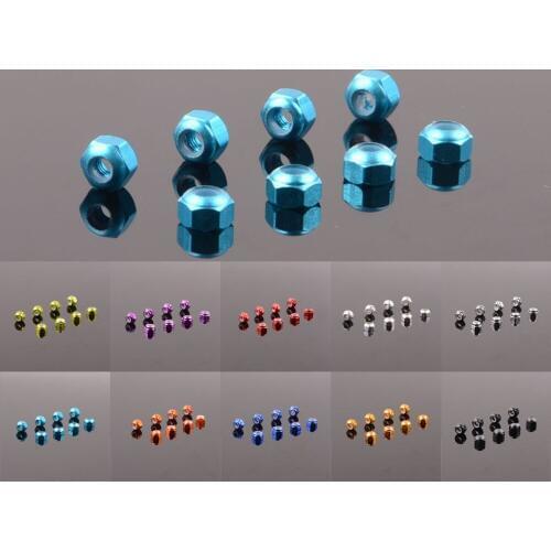 8pcs Alloy Wheel Lock Nut M3 31046 For RC Model Car 1/10 Kyosho Optima Himoto Big Foot Monster Truck E10Mtl E10Mt E10Bp