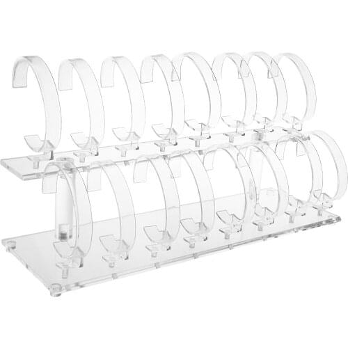 Acrylic 2-Tier Jewelry Wrist Watch Displays Rack Holder Show Case Stand
