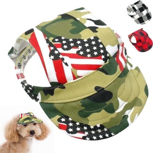 Camouflage Pet Dog Hat Pet Accessories Summer Baseball Cap Costume Adjustable for Small Medium Large Dogs Chihuahua Bulldog