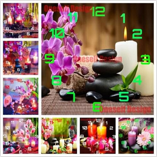 2021 new diamond embroidery clock flower 5d diamond painting clock flower rhinestone pictures decoration home diamond art kit