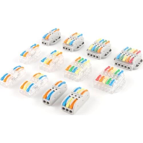 Fast Butt Eletrical Wire Connector 222/223 2/3/4/5Pin Color handle Universal Docking Wiring Conductor PCT Push in Terminal Block