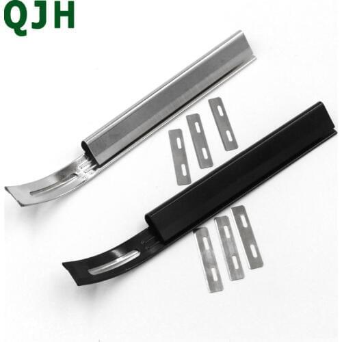 Black Sharp Leather Skiving Knife Tools DIY Leather Craft Safety Cutting Knife Cut off Thin Knives +3 Sculpture Knife Blades
