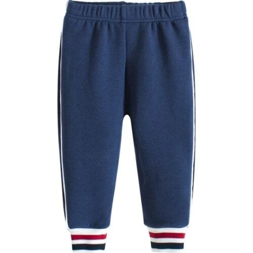 2019 Kids thick Sports pants cotton Plus velvet Keep warm boy girl toddler baby Leisure trousers children clothing print 2-10