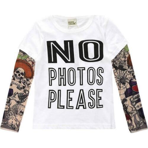 Kids shirts boys Children Tees Novelty Tattoo Long Sleeve Baby Girls Tops Spring Toddler autumn clothing kids clothes printed