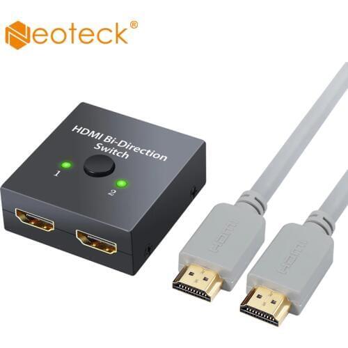 Neoteck 4K Ultra HD Bi-directional HDMI Switch Supports HDMI Switcher 2 Input to 1 Output 4K 3D 2 Port HDMI Converter Adapter