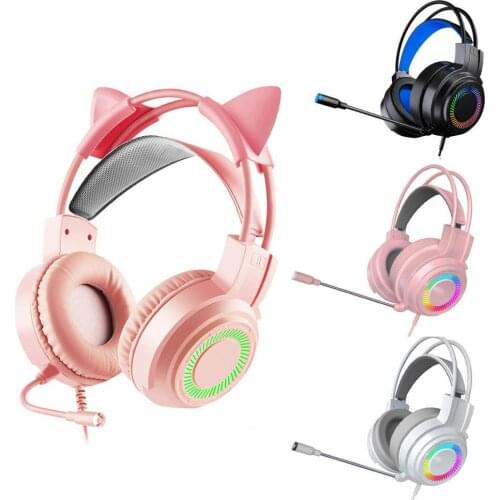 ZUTA Gaming Headsets Gamer Headphones Surround Sound Stereo Wired Earphones USB Microphone Colourful Light PCLaptop Game Headset