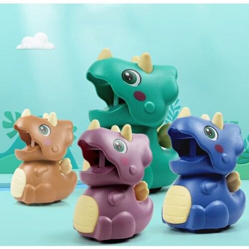 Dinosaur Toys for Boys Sliding Inertia Toy Car New Cartoon Baby Press Cute Animals Return Force Soft Safe Toys For Child Gift