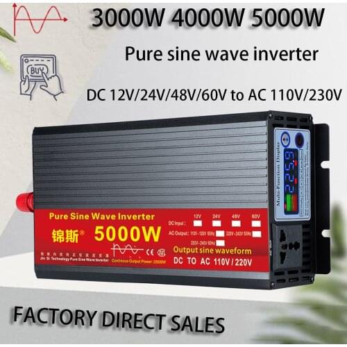 Pure Sine Wave Inverter 12V 24V 220V 110V 2000W 3000W 4000W 5000W Voltage Transformer Power Converter Solar Inverter 12 220 48V