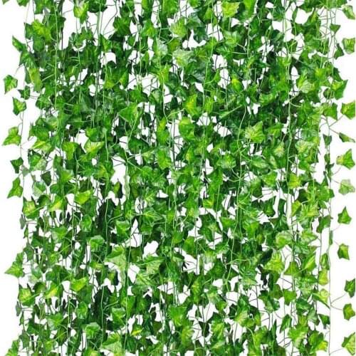 10/15/24/36pc Artificial Leaf Garland Plant Vine Foliage Hanging Plants Home Decor Plastic Vine Plant Rattan String Wall Decor