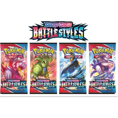 Pokemon Cards 36 Bags/360Pcs Box Toys TCG: Sword & Shield Battle Styles Booster Bag Sealed Trading Card Game Collectible Toys