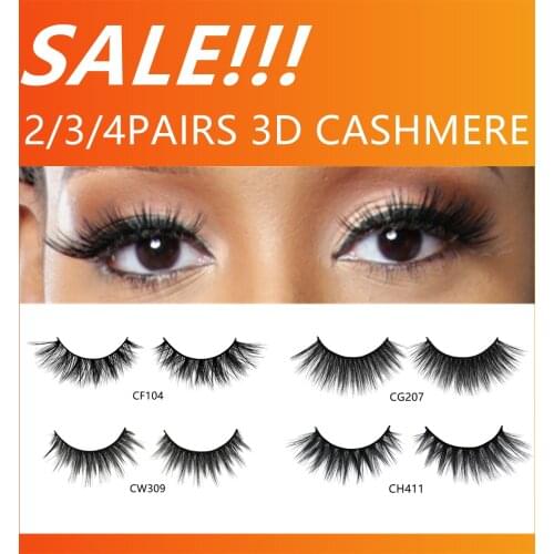 EYENGLE 2/3/4PAIRS 3D CASHMERE Makeup False Eyelashes Natural Soft Eyelash Reusable Strip Eye Lashes High Quality Handmade Lash
