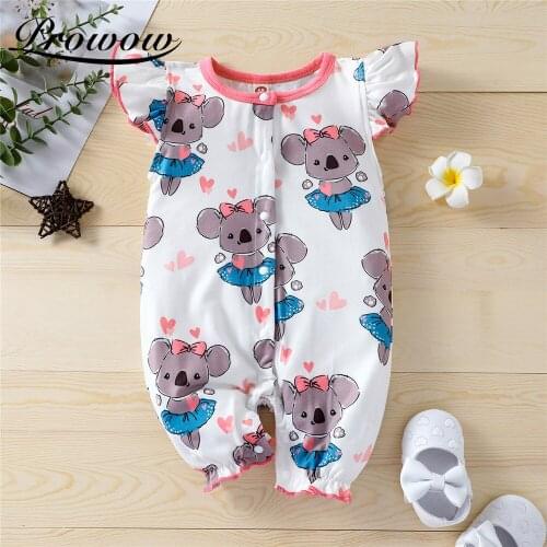 Prowow Cartoon Girls Babys Rompers Koalas Sleepwears For Newborns Jumpsuits Summer Baby Cute Clothes Childrens Girls Clothing