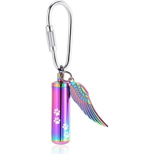 Cremation Jewelry Paw Print Urn Necklaces for Pet Ashes Cylinder Urn Pendant Ash Keepsake Memorial Ash Locket Holder Jewelry